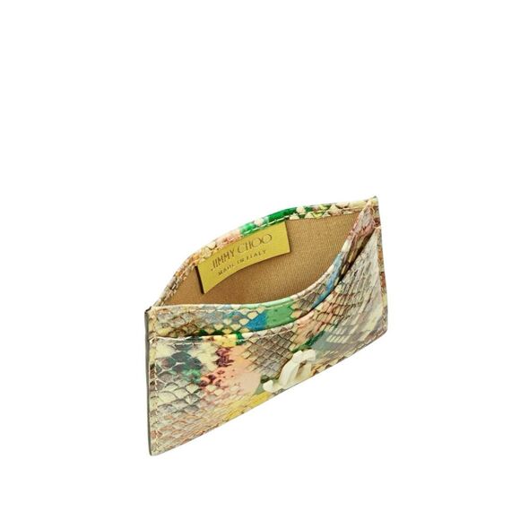 NWT Jimmy Choo Umika Sunrise Mix Glossy Rainbow Elaphe Card Holder With Jc Emble - Picture 3 of 15